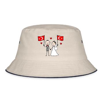 Couple de mariage Drapeau de la Dinde - Bob - blanc cassé/bleu marine - Devant