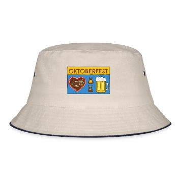 i mog di - Bucket Hat - Natur/Navy - Vorne