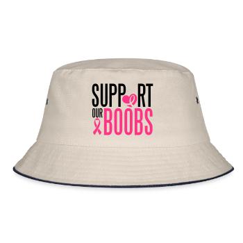Support our boobs - Bucket Hat - Natur/Navy - Vorne