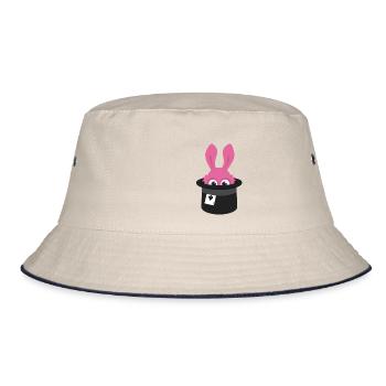 Zauber Kaninchen - Bucket Hat - Natur/Navy - Vorne