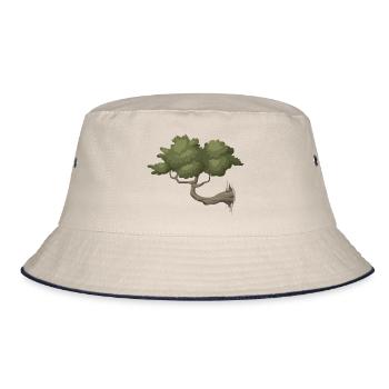 tree - Bucket Hat - ecru/navy - Front