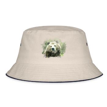 bear - Bucket Hat - ecru/navy - Front