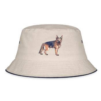 Deutscher Schäferhund - Bucket Hat - Natur/Navy - Vorne