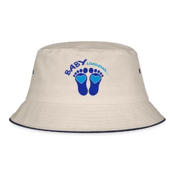 Baby Loading Blue - Bucket Hat - ecru/navy - Front