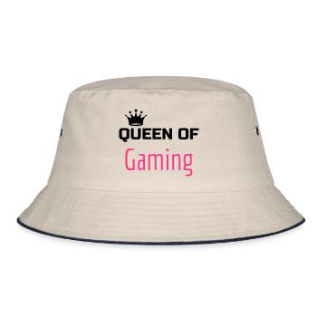 Gaming Gamer Video Game Player Geek - Bucket Hat - ecru/navy - Front