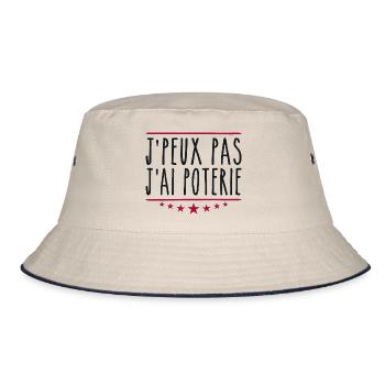 J'peux pas j'ai poterie | Potier - Bob - blanc cassé/bleu marine - Devant
