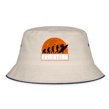 Evolution of Surfing Vintage Sunset Silhouette - Bucket Hat - ecru/navy - Front