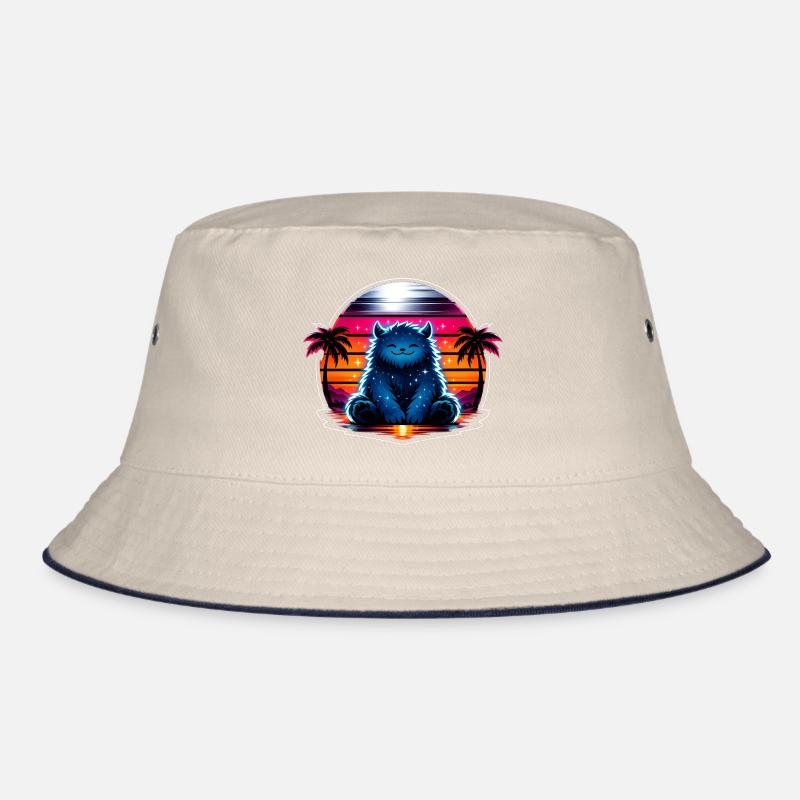 Cuddly kitten in the neon cosmos Bucket Hat