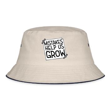 Mistakes Help Us Grow Funny Motivational Growth - Bucket Hat - ecru/navy - Front