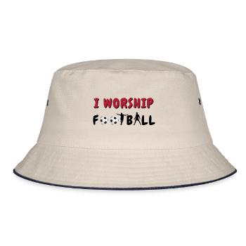 I worship football - Bucket Hat - ecru/navy - Front