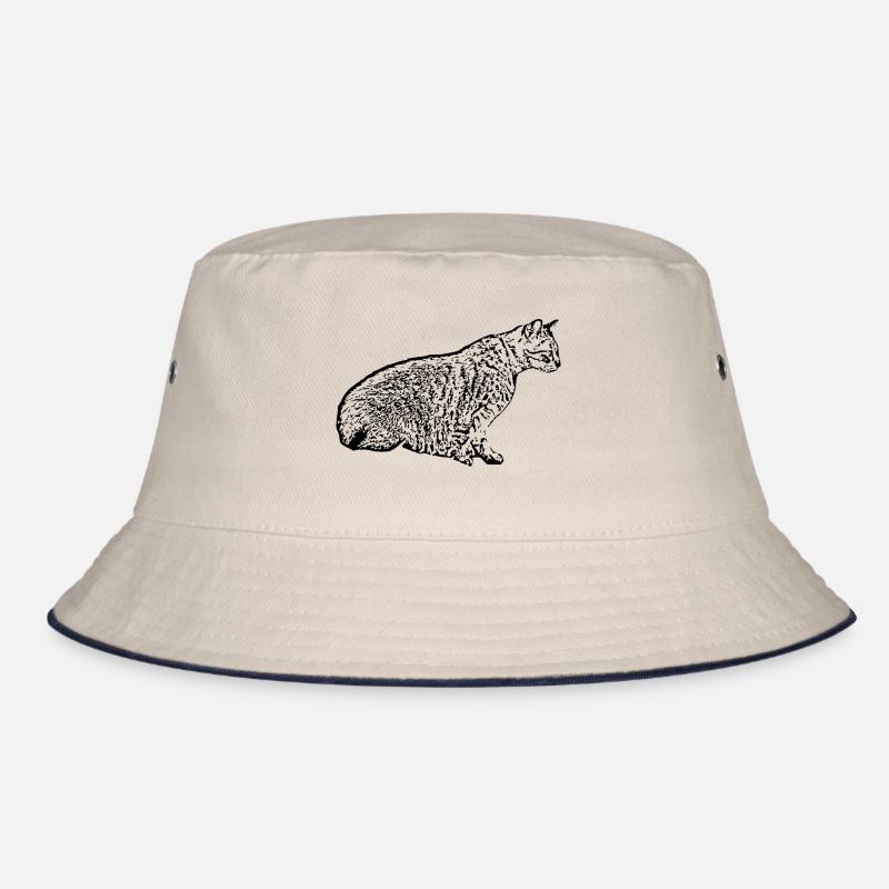 Schwarze Katze Katze Kätzchen Katze Katze Hausgeschenk - Bucket Hat - Natur/Navy