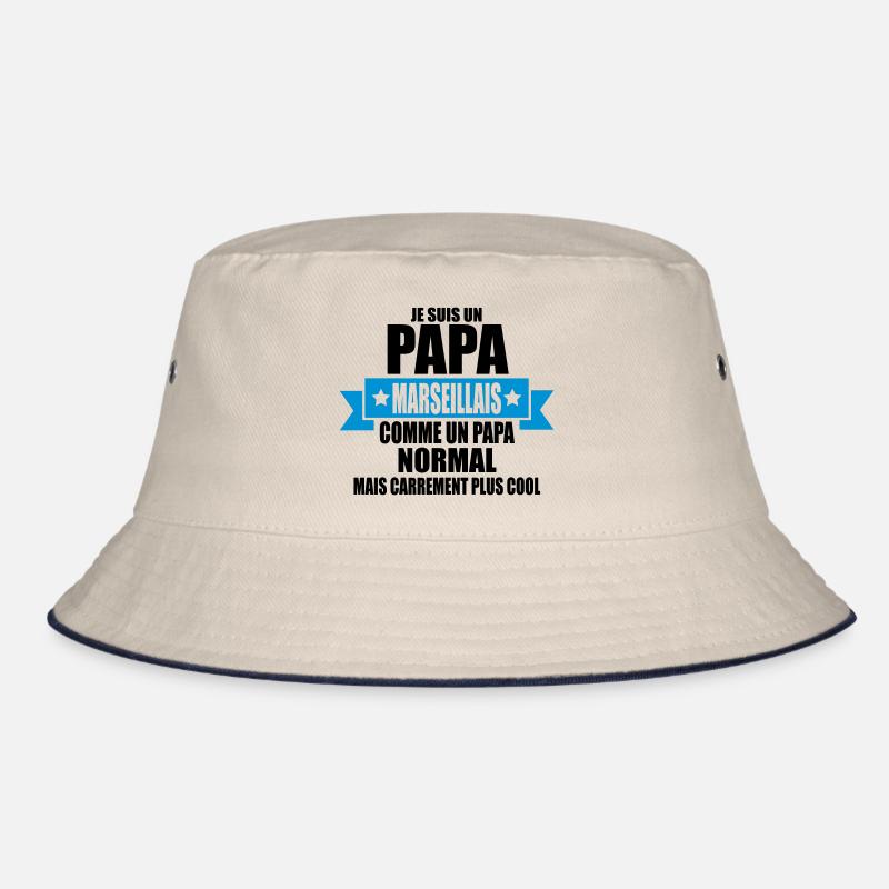 je suis un papa marseillais comme un papa normal - Bob - blanc cassé/bleu marine
