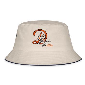 Danke, thanks, Liebe - Bucket Hat - Natur/Navy - Vorne