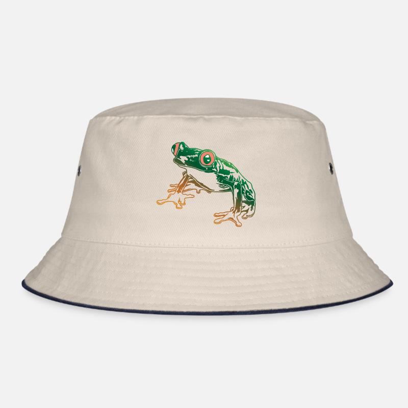 Tree Frog Graphic Aquatic Amphibian Frog Lovers Bucket Hat