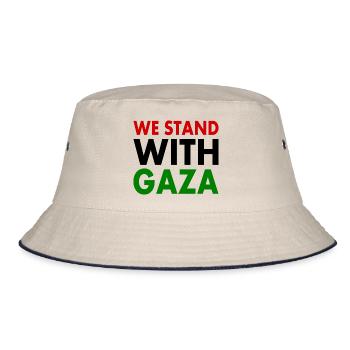 We stand with palestine - Bob - blanc cassé/bleu marine - Devant