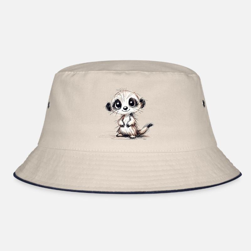 Erdmännchen - Bucket Hat - Natur/Navy