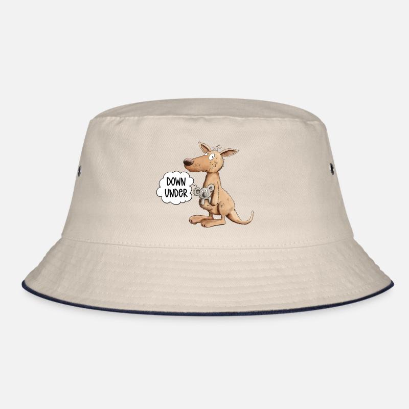 Funny kangaroo with koala bear in a pouch Bucket Hat