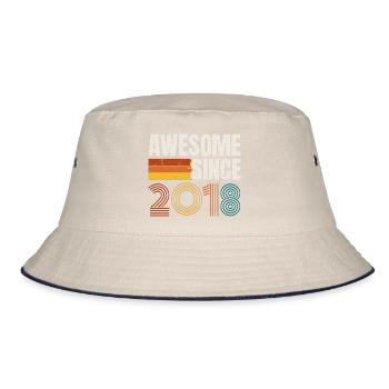 Großartig seit 2018 Retro Vintage Geburtstag - Bucket Hat - Natur/Navy - Vorne