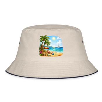 Bienvenue sur la plage tropicale - Bob - blanc cassé/bleu marine - Devant