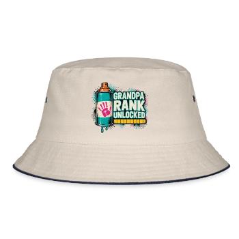 Opa Rang Freigeschaltet - Bucket Hat - Natur/Navy - Vorne
