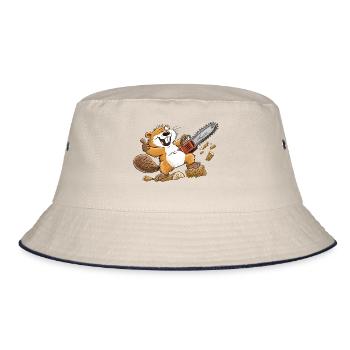 Neun Gänse, neun Stimmungen: lustig, wild, verrück - Bucket Hat - Natur/Navy - Vorne