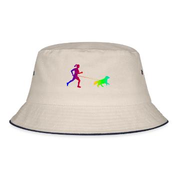 Cross country - Canicross - Dog - Dog sport runner - Bucket Hat - ecru/navy - Front
