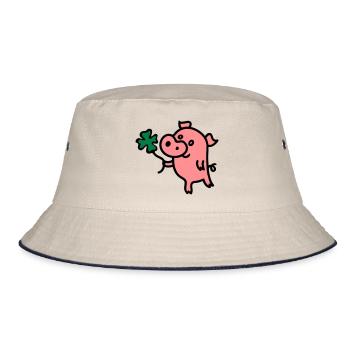 Cochon trèfle 3 - Bob - blanc cassé/bleu marine - Devant
