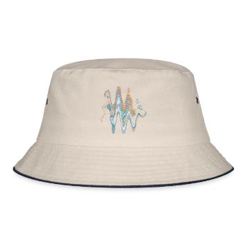 Design retro 20th - Bucket Hat - ecru/navy - Front