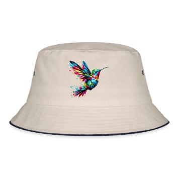 Hummingbird - Bucket Hat - ecru/navy - Front