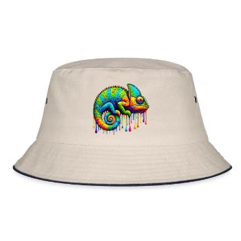 Chamäleon - Bucket Hat - Natur/Navy - Vorne