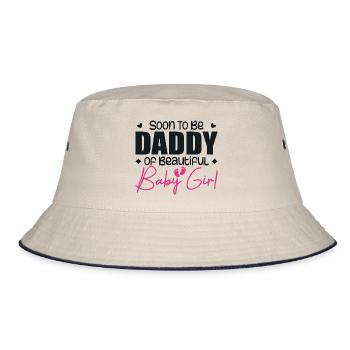 Bald Papa eines schönen Babymädchens - Bucket Hat - Natur/Navy - Vorne