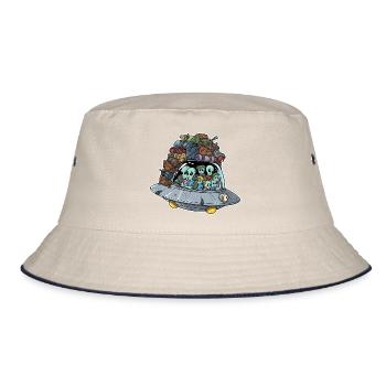 Außerirdische Urlaubsreise im UFO - Bucket Hat - Natur/Navy - Vorne
