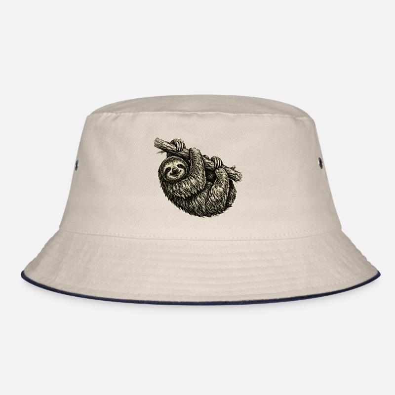 Faultier Illustration im Vintage-Stil Bucket Hat