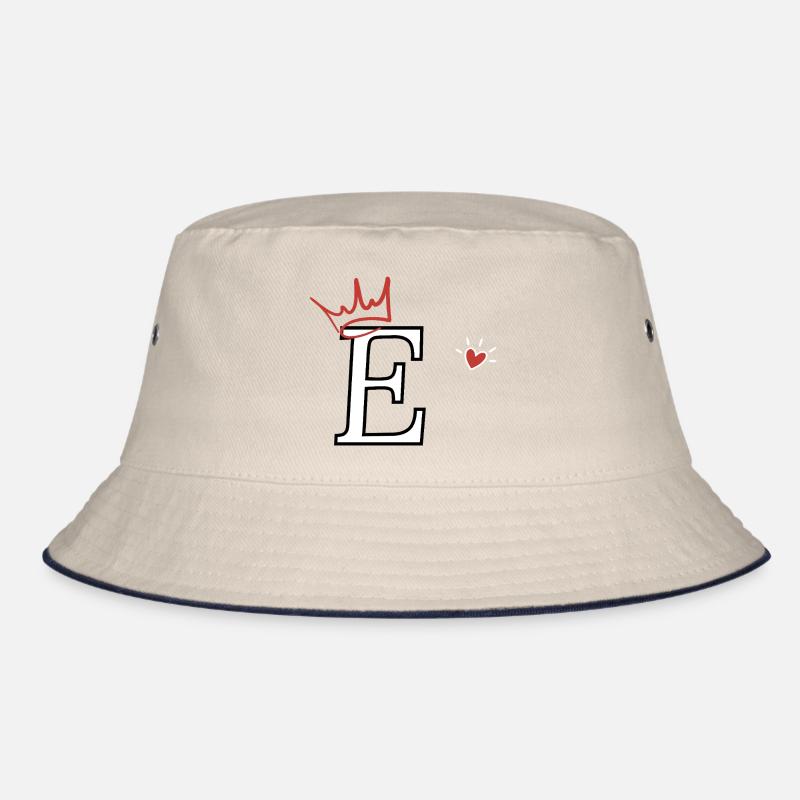 Buchstabe e Kronenherz Bucket Hat
