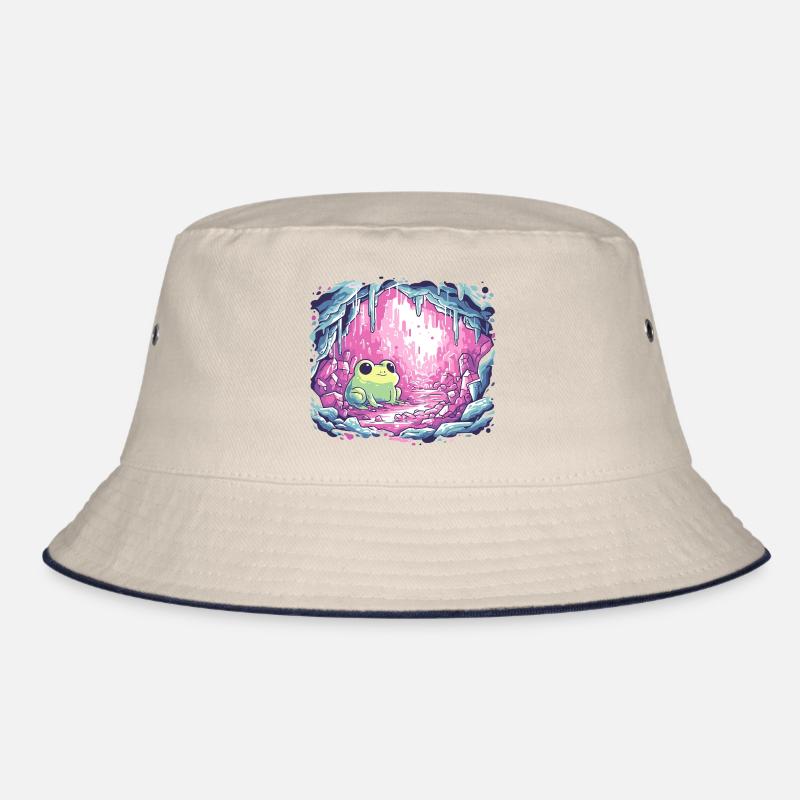 Frog in the pink crystal cauldron Bucket Hat