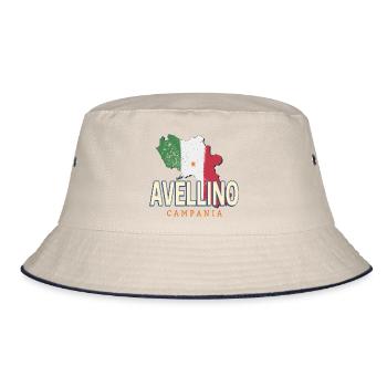 Avellino in Italien Retro Kampanien Vintage Urlaub - Bucket Hat - Natur/Navy - Vorne