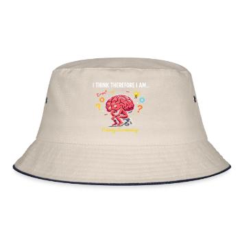 Think Therefore I Am – Überdenken - Bucket Hat - ecru/navy - Front
