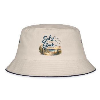 Salz im Haar Glück im Herzen - Bucket Hat - Natur/Navy - Vorne