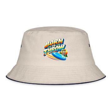 Born to Throw Frisbee - Bucket Hat - Natur/Navy - Vorne