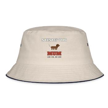 Wursthund-Mama lange Liebe - Bucket Hat - Natur/Navy - Vorne