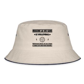 Imagine life without volleyball, volleyball - Bucket Hat - ecru/navy - Front