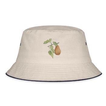 Obst Birne - Bucket Hat - Natur/Navy - Vorne