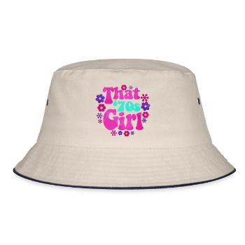 Das 70er Mädchen die '70s Girl - Bucket Hat - Natur/Navy - Vorne