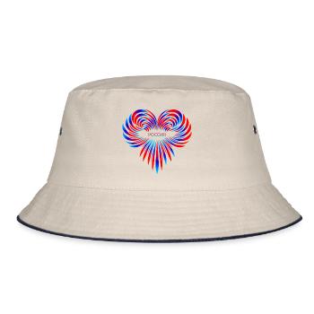 heart - Bucket Hat - ecru/navy - Front