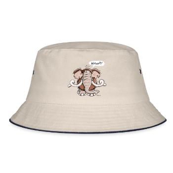 Mammouth drôle - éléphant - dessin animé - cadeau - Bob - blanc cassé/bleu marine - Devant