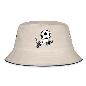 Soccer Men | running football - Bucket Hat - ecru/navy - Front