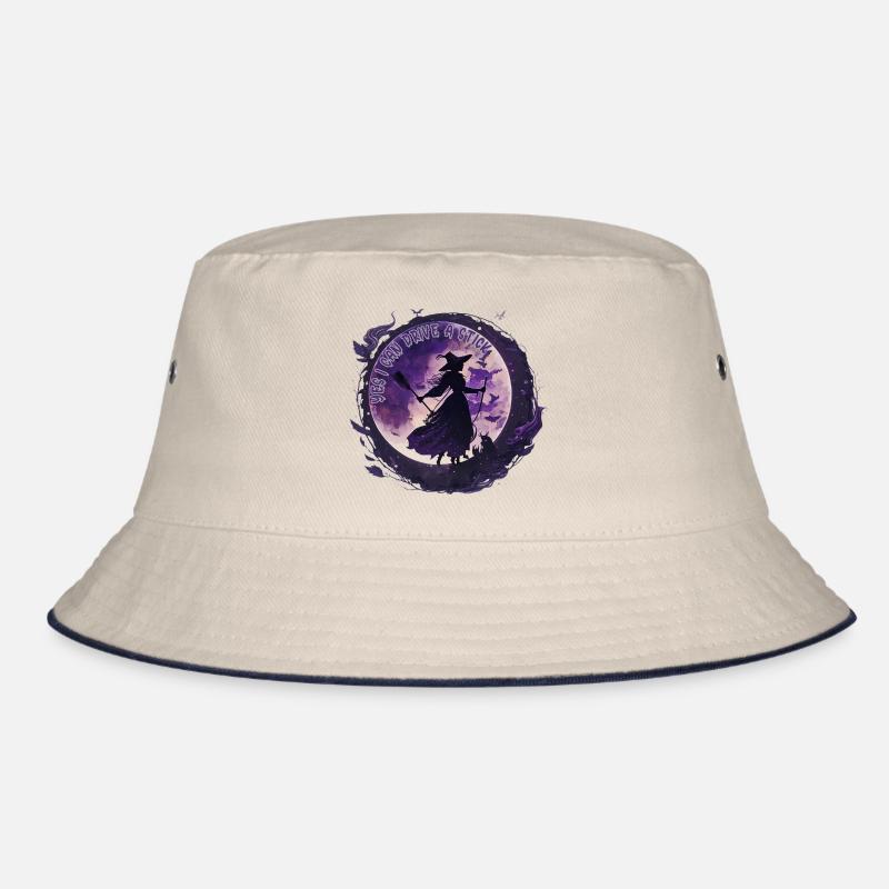 Moon Magic Witch Under Night Moon Halloween Bucket Hat
