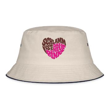 Schlamm ist das neue Pink - Bucket Hat - Natur/Navy - Vorne