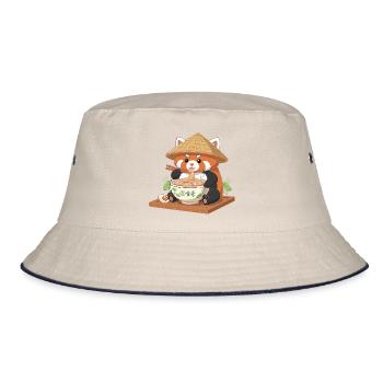 Ramen Panda avec chapeau de paille - Bob - blanc cassé/bleu marine - Devant
