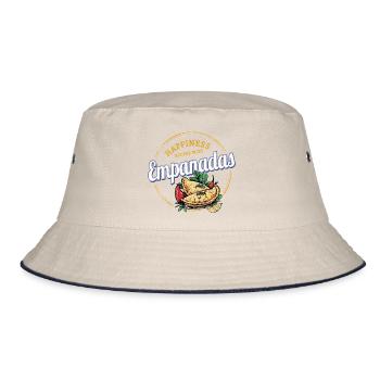 Empanada Snack Vintage Spanien Retro Teigtaschen - Bucket Hat - Natur/Navy - Vorne
